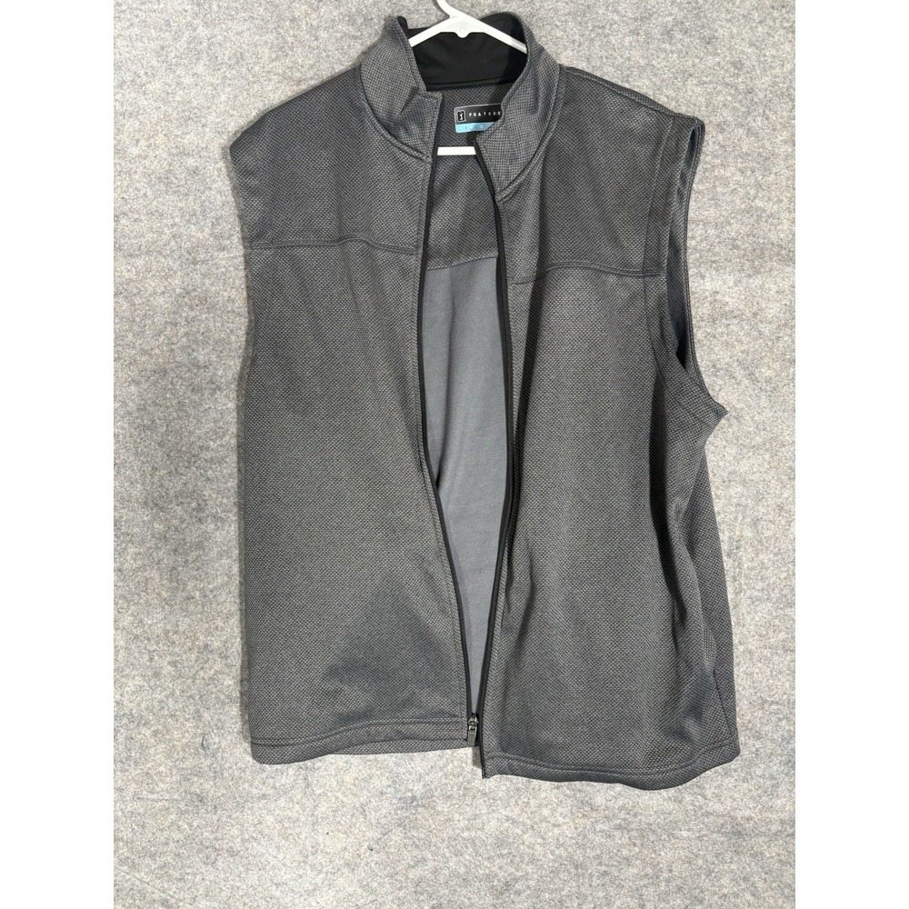 PGA Tour Men's Zippered Vest Size L Heather Gray Medium Weight